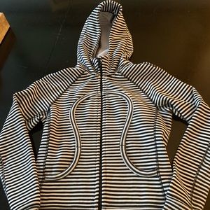 LuLuLemon Scuba Hoodie - Black and White Stripe